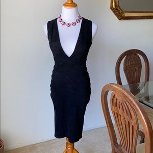 Black Suede Bodycon Dress Size Small